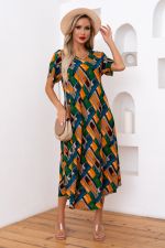 Платье Магия лета (охра/зеленый) Р11-867/6 Nikol (Акция)