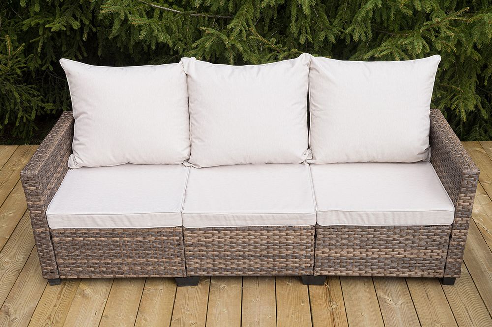 "Бостон" лаунж-зона из искусственного ротанга, цвет соломенный