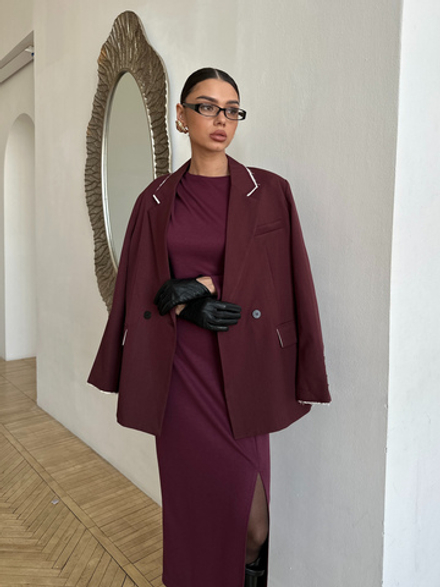 Пиджак с манжетами в цвете бордо
