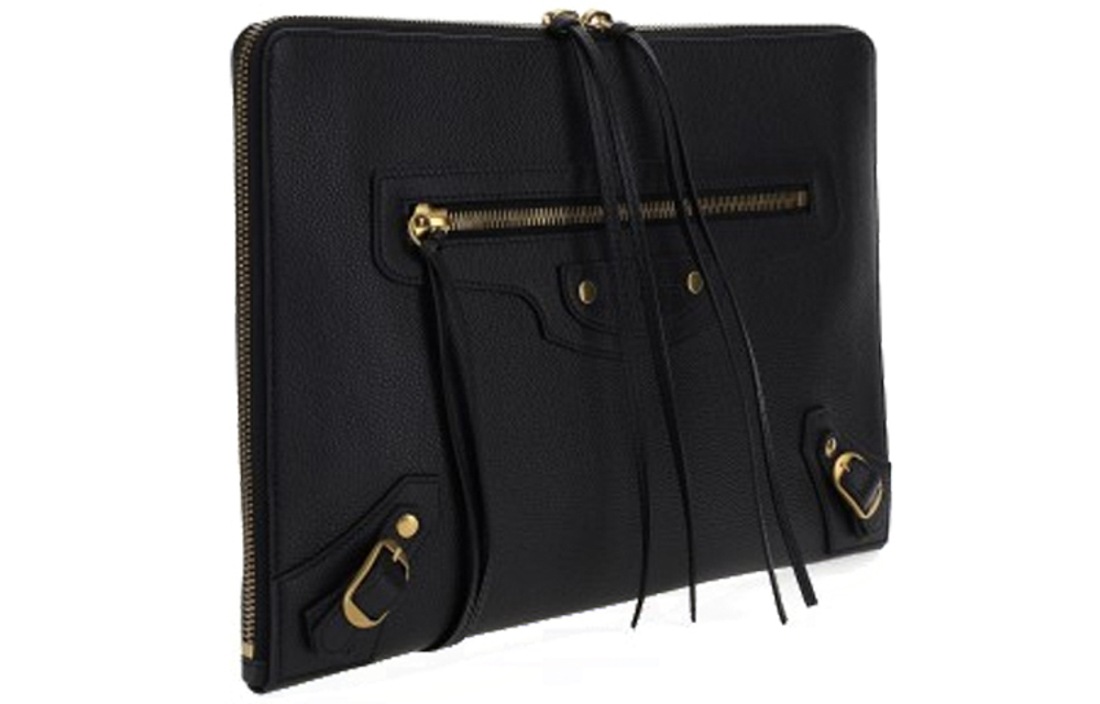 Balenciaga Leather Clutch Women"s Black