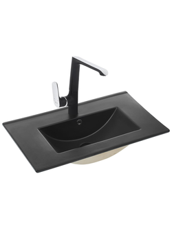 Раковина врезная (матовая черная) WeltWasser WW  DEILBACH 7517- 60 MT- BL 610х395х175