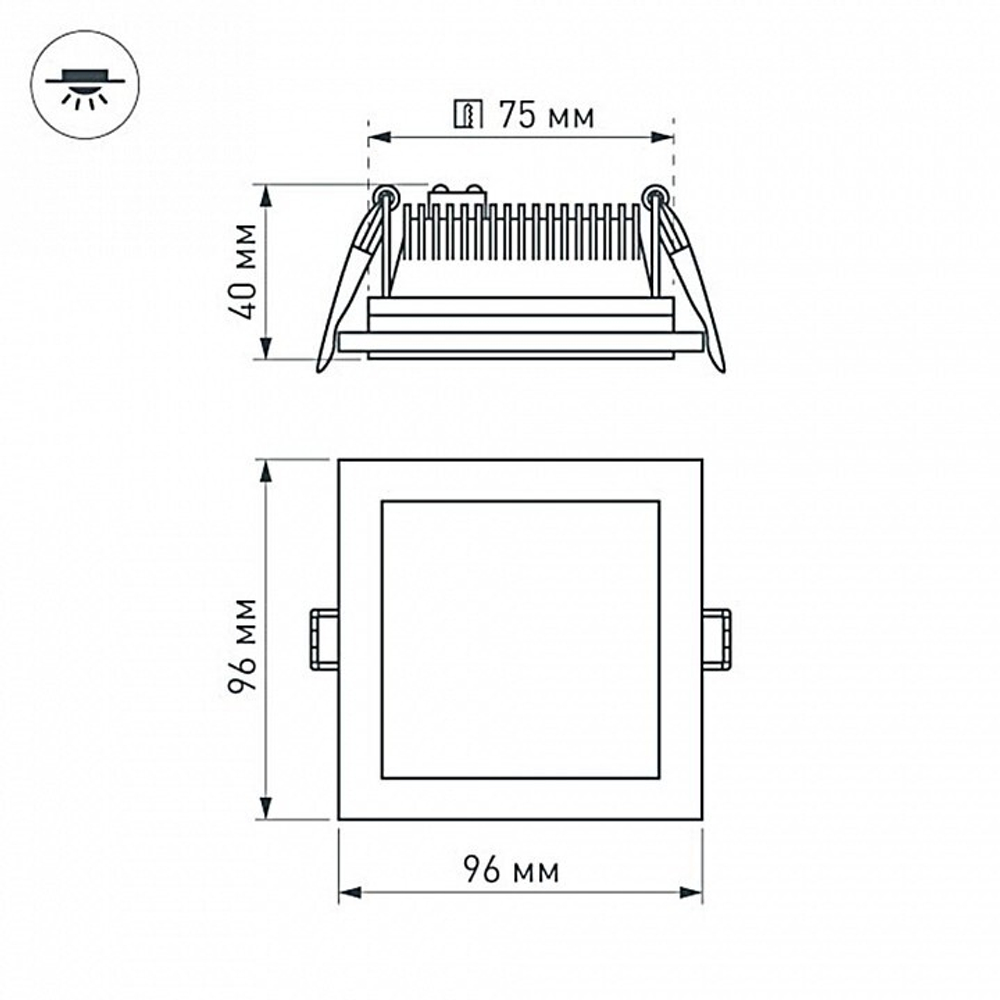 Встраиваемый светильник Arlight Lt-s96 Lt-s96x96WH 6W Day White 120deg