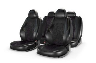 Чехлы на сидения CarFashion «RANGER ZAMSHA» 11224 - Экокожа+замша -черный/черный/бежевый