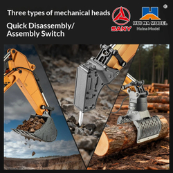 Радиоуправляемый экскаватор HUINA масштаб 1:14 2.4G - SY980 , версия с двумя дополнительными насадками в комплекте