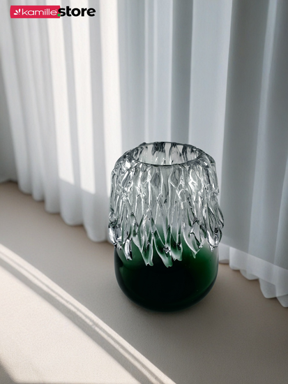 Ваза для цветов 19 см. стеклянная