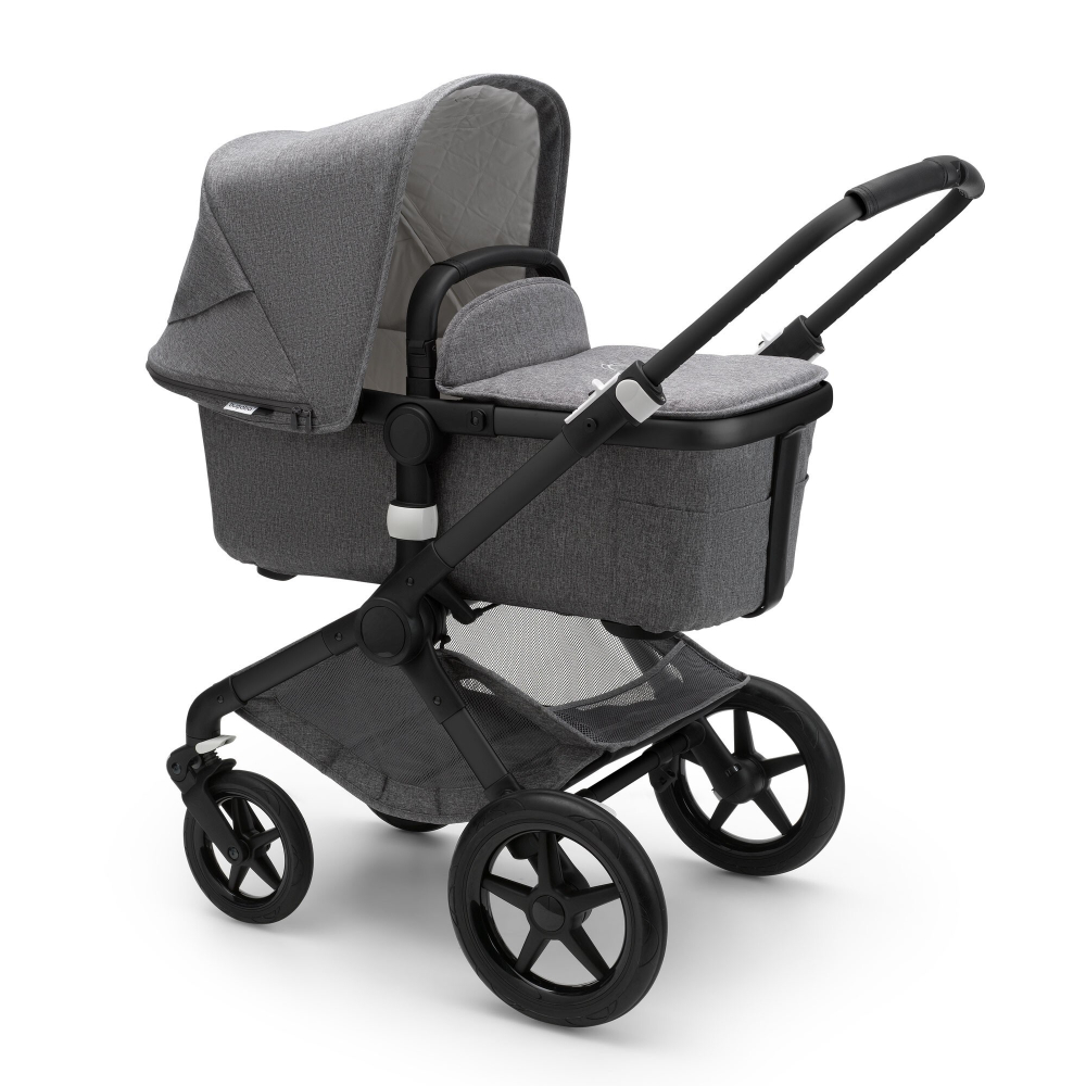 Коляска 2 в 1 Bugaboo Fox 2 Classic Black/Grey Melange, черный/серый меланж