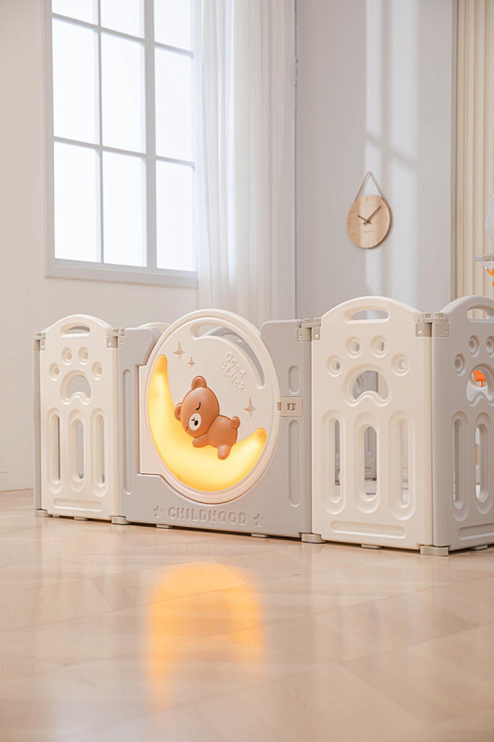 Манеж UNIX Kids DeLuxe Grey,180 x 200 см с игровыми аксессуарами