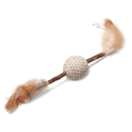 Игрушка для кошек из мататаби "Мячик с перьями", d40/220мм, серия NATURAL, Triol