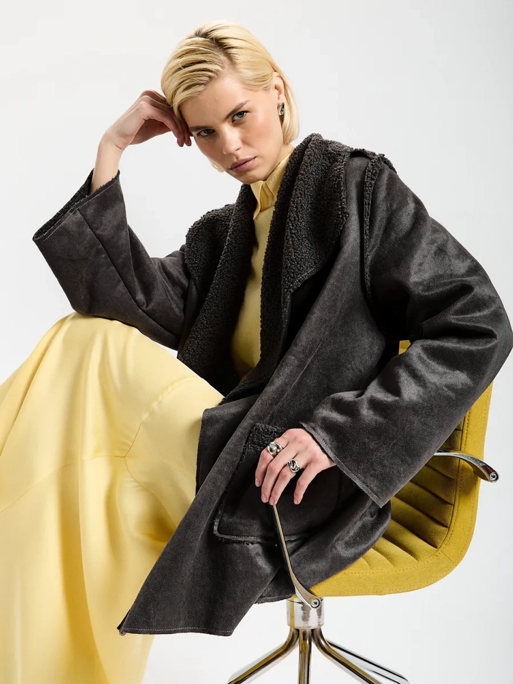 Пальто жакет демисезонное с начёсом барашек