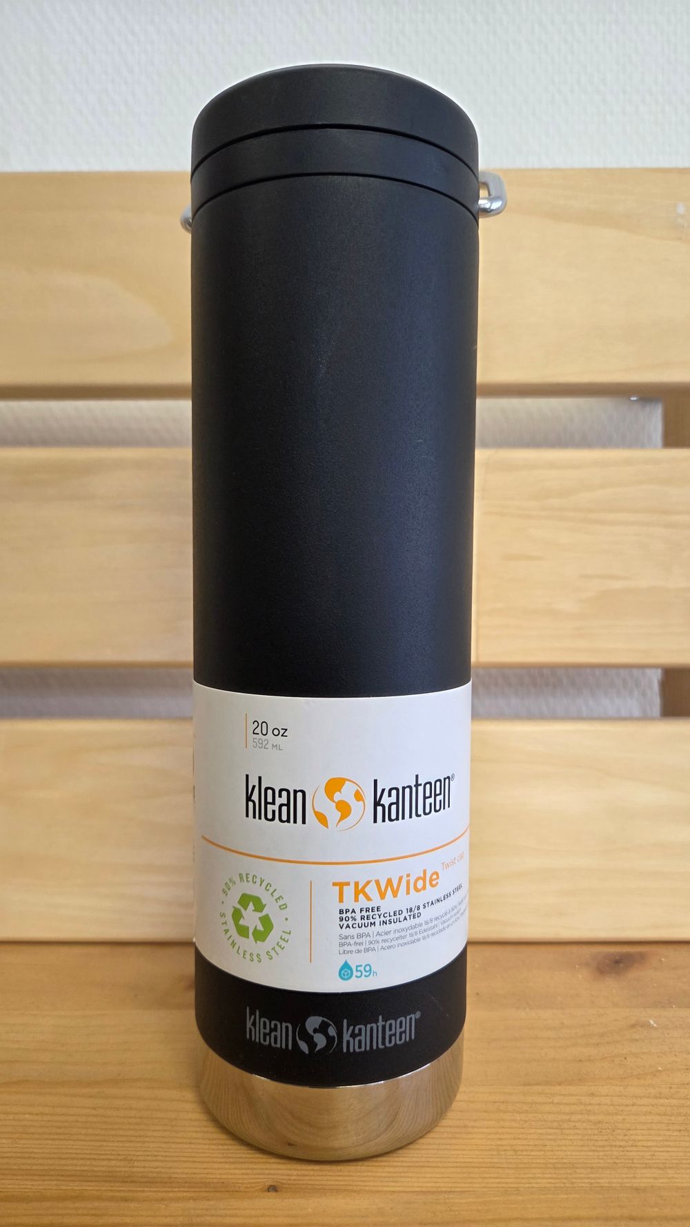 Термокружка Klean Kanteen TKWide Twist Cap 20oz (592 мл) Black (потертости, витринный образец)