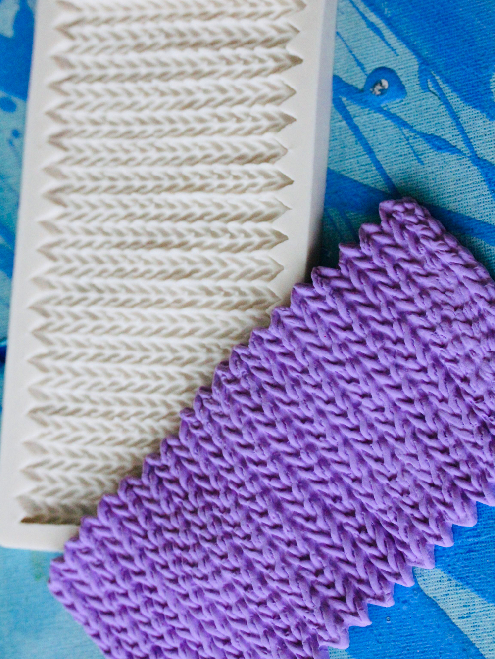 Молд силиконовый для творчества "Вязание"/ Форма для текстуры, коврик для лепки из полимерной глины, для мыла и воска