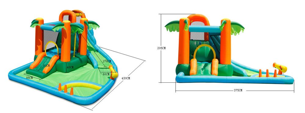 Детский водный надувной Батут HAPPY HOP горки "Оазис 7 в 1" 9264