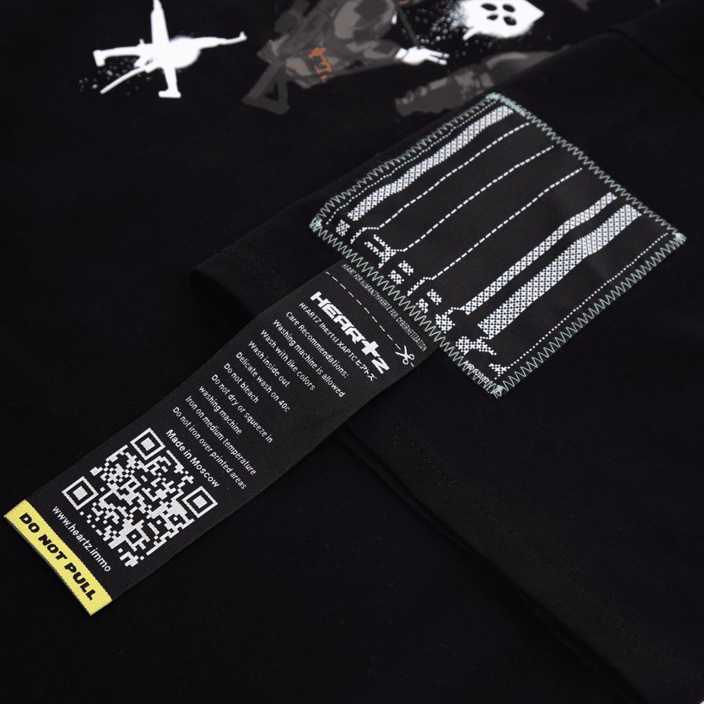 Купить Футболка Heartz Roughsketch Kimono черная Футболка Heartz Roughsketch Kimono черная