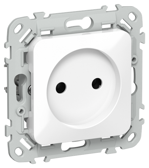 FLITE Розетка без заземления без защитных шторок безвинтовое крепление 10А РС01-1-ФлБ белый IEK
