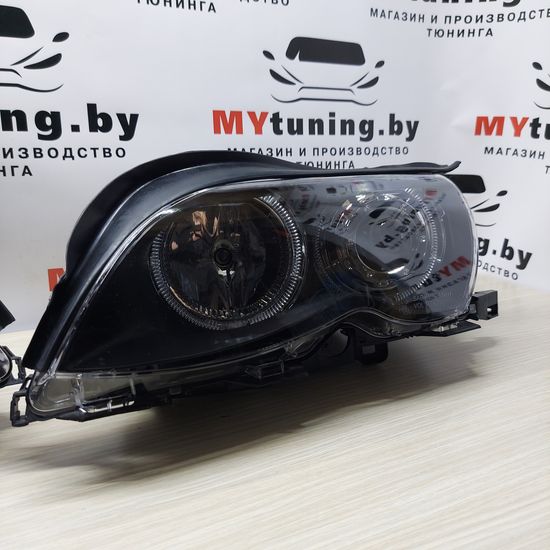 Передние фары angel eyes led black для BMW 3 E46