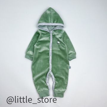 Комбинезон велюровый "Пушок" Зеленый