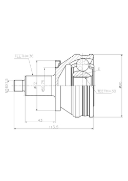 ШРУС наружный  VW / SKODA / SEAT GANZ GIK04036