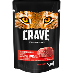 Crave Cat 70г (говядина) - консервы пауч для кошек