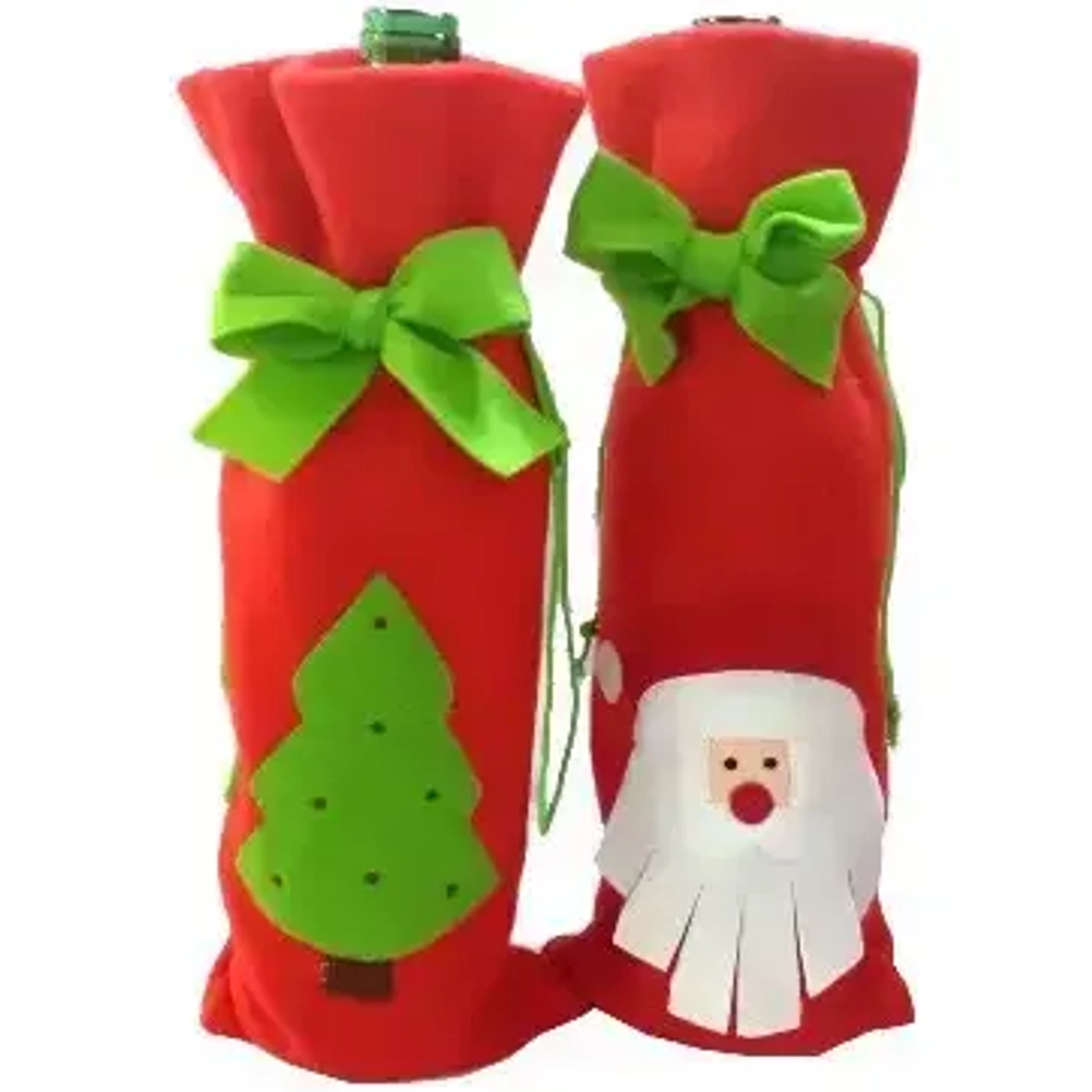 Украшение для бутылки «Мешок новогодний с бантом» 35*14 см