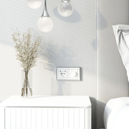 Накладка для розетки USB белый акрил