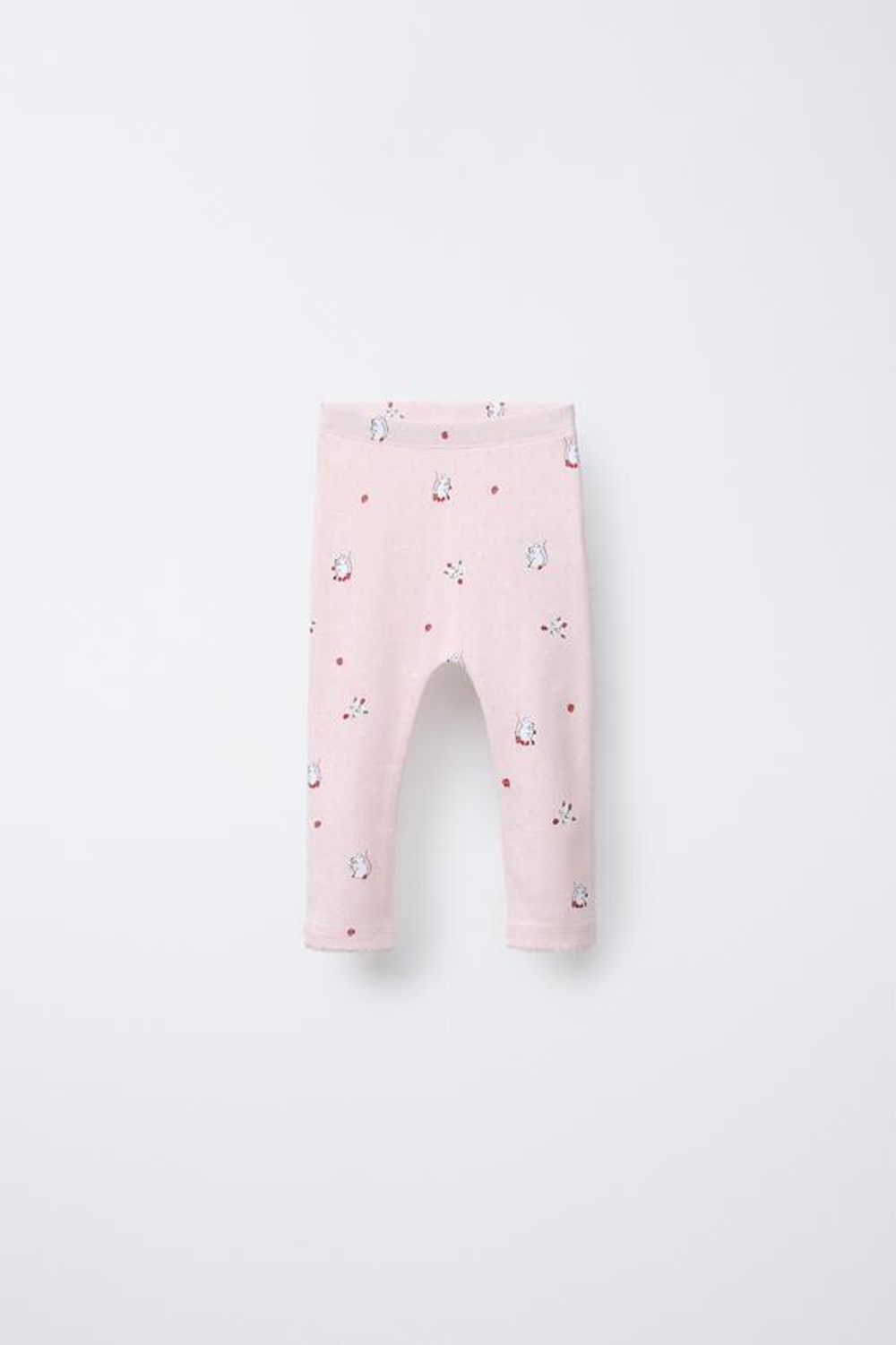 ZARA НАБОР ИЗ 2 ЛЕГИНСОВ С АЖУРНЫМ УЗОРОМ, РОЗОВЫЙ