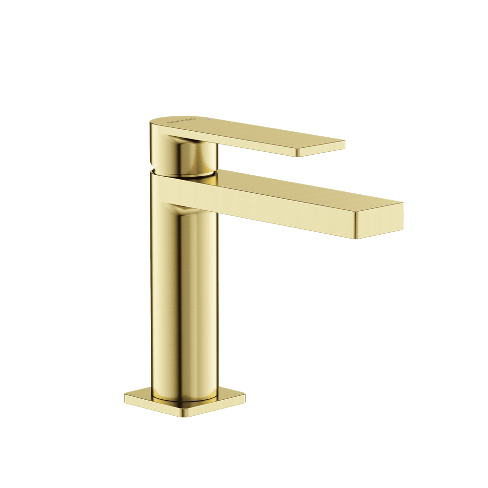 Смеситель для раковины Sancos Studio, брашированное золото, PVD покрытие, арт. SC9015BG