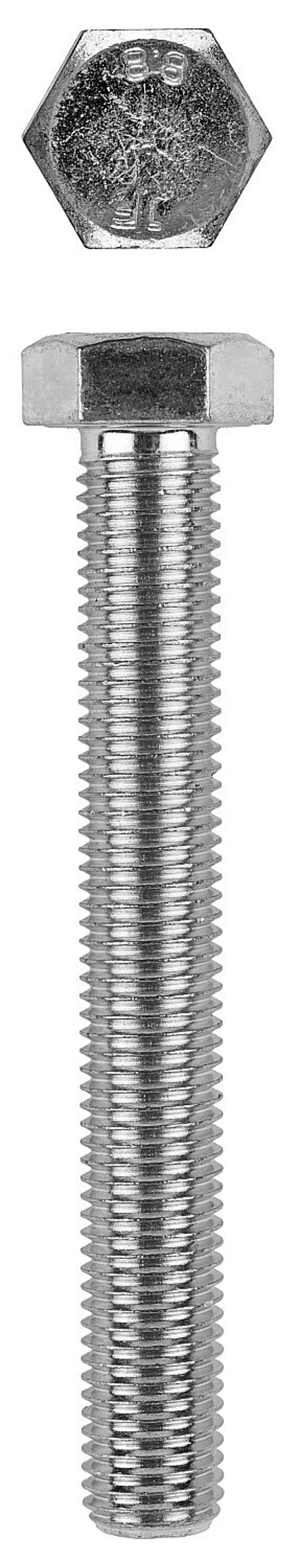 Болт с шестигранной головкой, DIN 933, M10x25мм, 200шт, кл. пр. 8.8, оцинкованный, KRAFTOOL