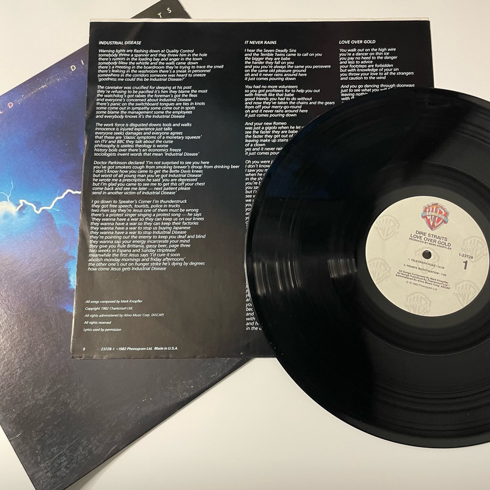 Винтажная виниловая пластинка LP Dire Straits Love Over Gold (США 1982)