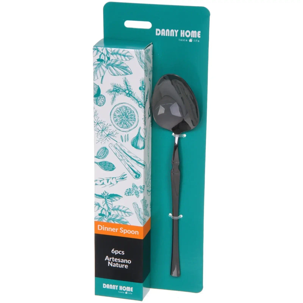 Набор столовых ложек 6шт «NORDIC» в подарочной коробке, черный