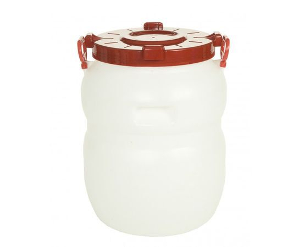 Бочка пластиковая, Радиан, 60 л, пищевая, круглая, с ручками, с широким горлом, повышенной прочности