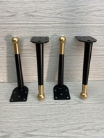 Ножки для мебели черные золото 20 см 4 штуки