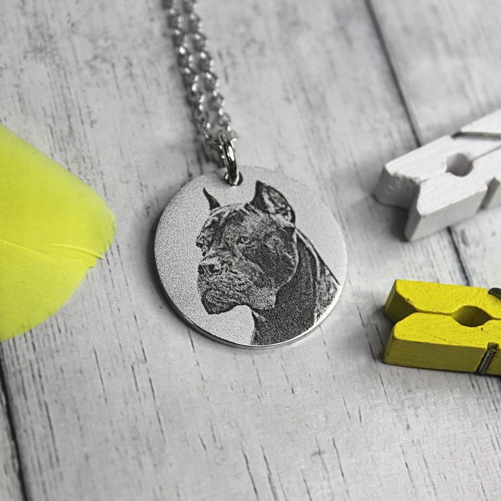 Подвеска с гравировкой фотографии на заказ (сталь)