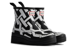 HUNTER Abrasion Resistant Rain Boots Women"s Black White