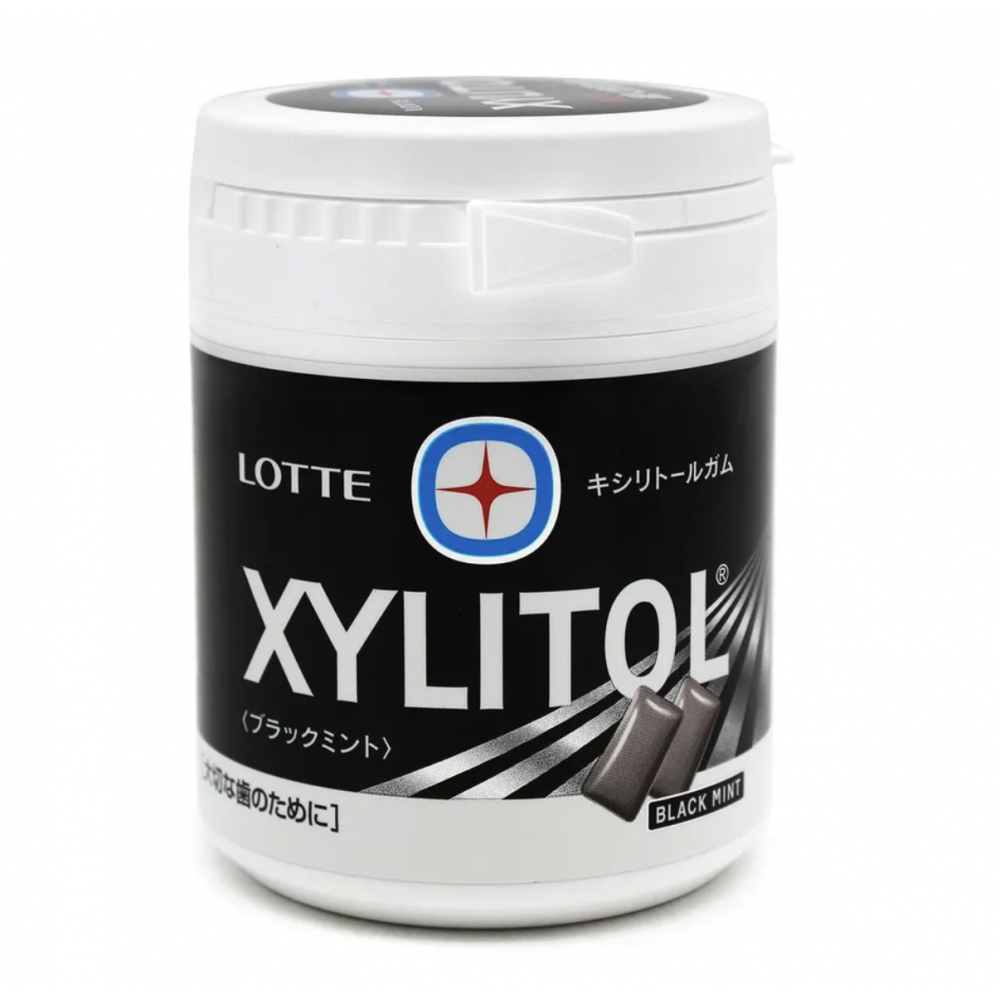 Резинка жевательная Xylitol Gum Black Mint Bottle чёрная мята, Lotte, 133г, 1/6/36