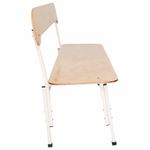 Скамья детская со спинкой "Дошколенок", 1150х300х510-650 мм, регулируемый рост 1-3, фанера, металл "слоновая кость"