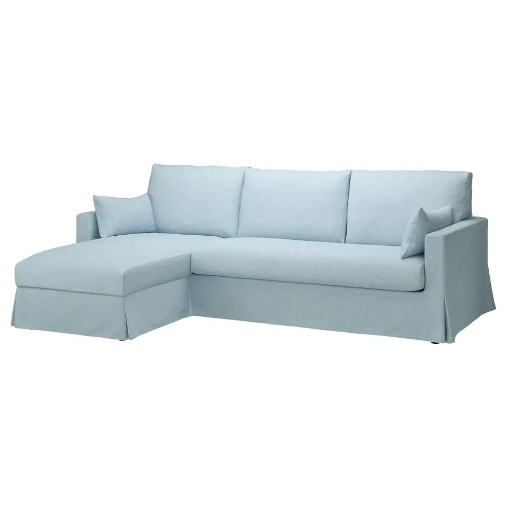 Диван 3-местный с оттоманкой - IKEA HYLTARP/ХИЛТАРП ИКЕА, голубой