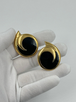 Серьги с чёрной эмалью Monet