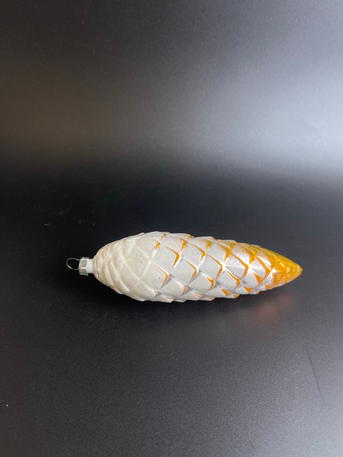Ёлочная игрушка шишка стекло, 14 см, винтажная, СССР 1960-1990 гг