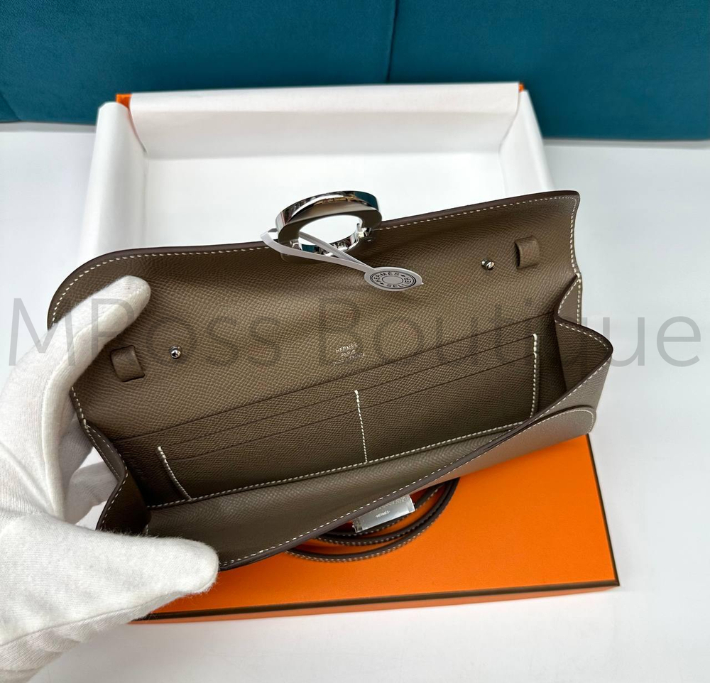 Сумка-клатч Hermes Maillon To Go Wallet серого цвета