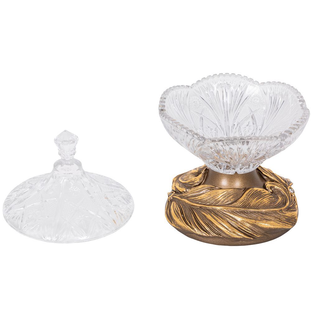 Сахарница стеклянная с крышкой Боа Бронза