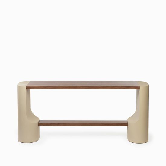 Консоль Etmo 180х40 цвет серый/орех