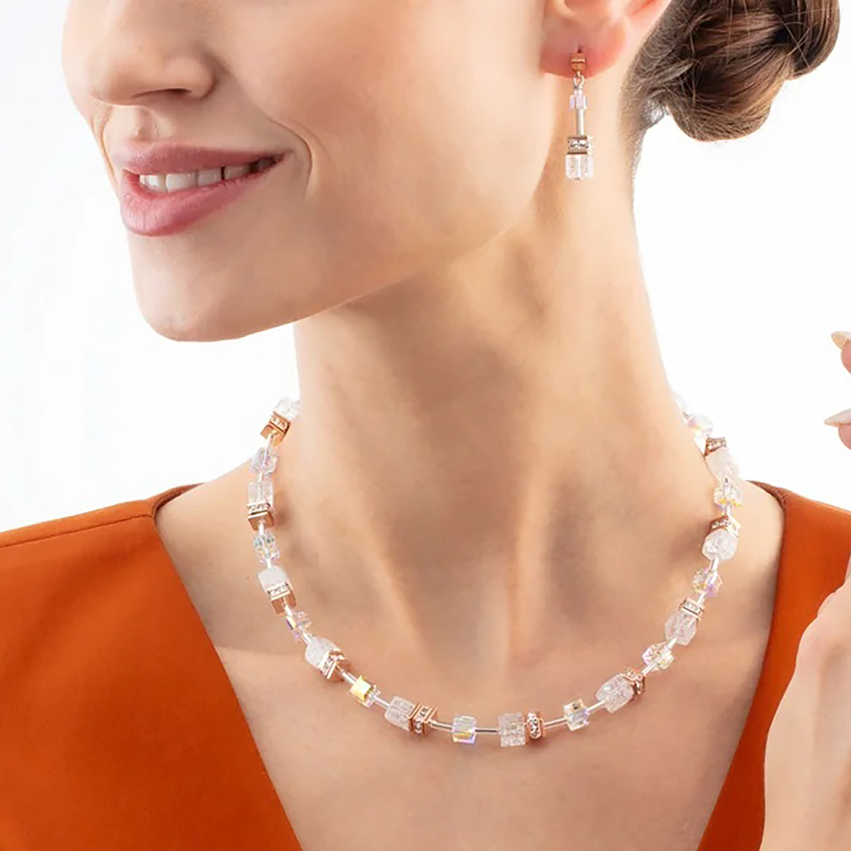 Серьги Coeur de Lion White-Rose Gold 3018/21-1425