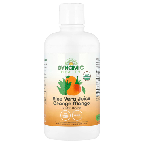 Dynamic Health, Органическое алоэ вера, апельсин и манго, 32 жидких унции (946 мл)