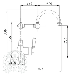 Смеситель для кухни  Migliore Ermitage 18255 хром схема
