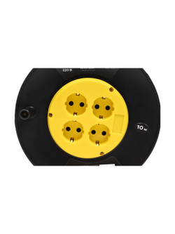 Силовой удлинитель Inforce на катушке 4 гнезда, с/з ПВС 3х1,5 16A 10м IP20 GRANITE ZG 09-15-09