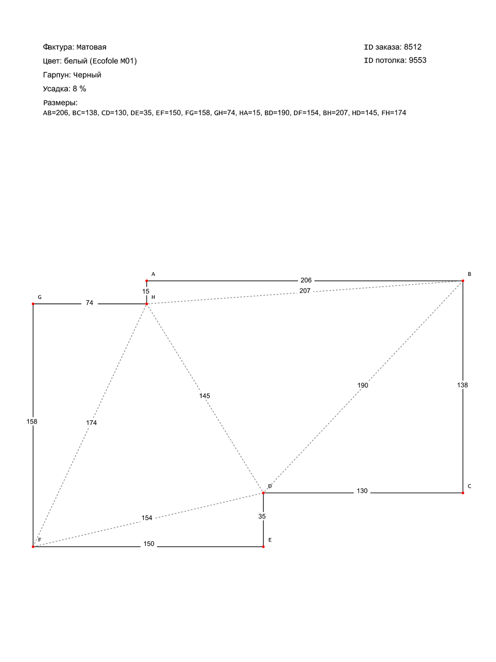 Натяжные потолки: 18.5 м2, 17.8 м2, 7.9 м2, 15.3 м2