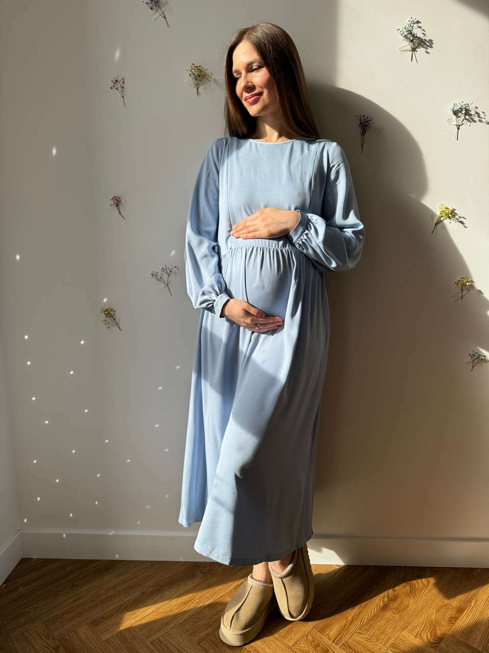 Платье Катарина для беременных и кормящих мам, Голубой
