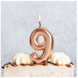 Свечи-цифры Розовое золото 4,5см