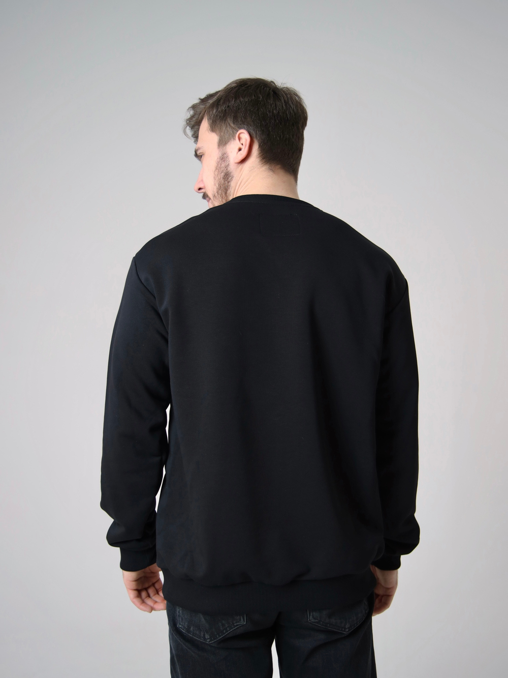 Свитшот мужской черный Город Горький с нашивкой галочка