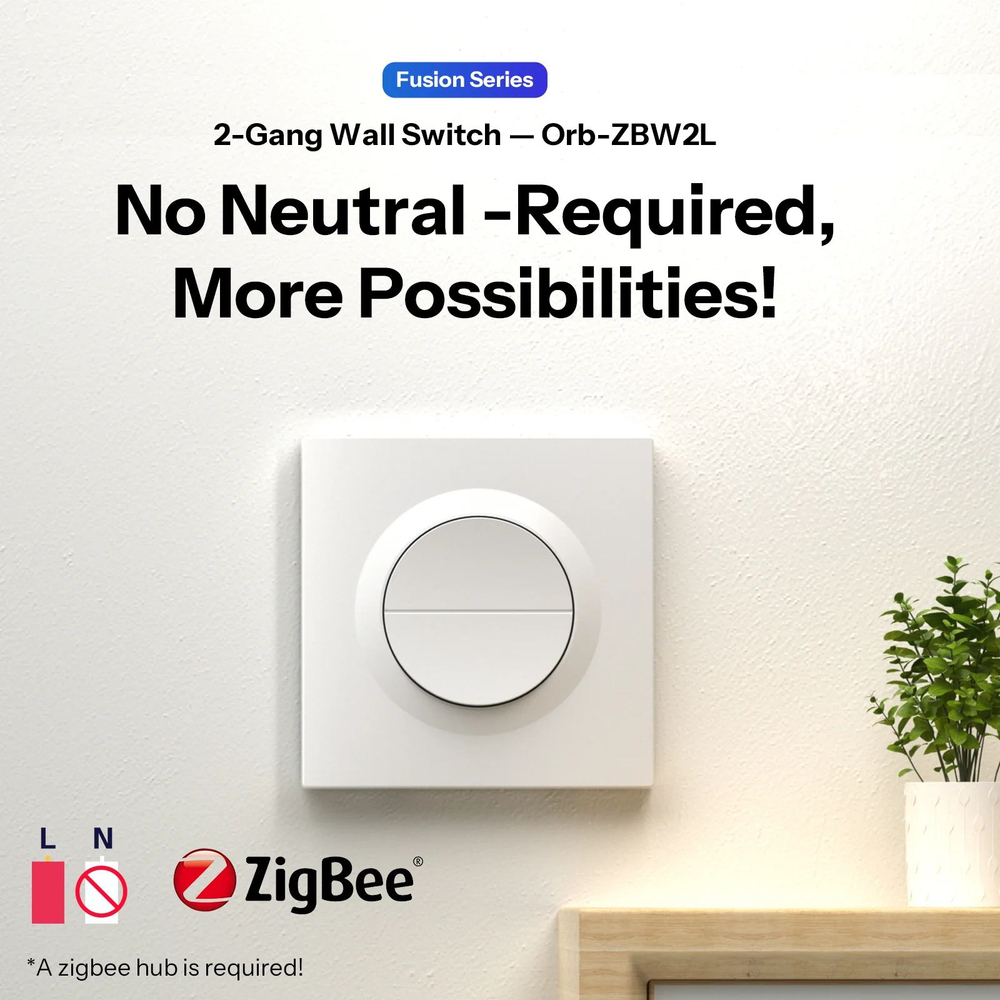 Двухканальный Zigbee выключатель SONOFF MINI-ZB2GS-L-E (Работает с Алисой, Нейтраль не требуется)